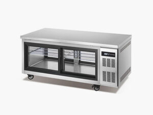 Ventilated & Static Undercounter Showcase With Two Sides Slide Glass Doors