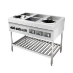 Upright Commercial Induction Wok Hob with Electric Cooker