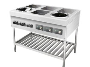 Upright Commercial Induction Wok Hob with Electric Cooker