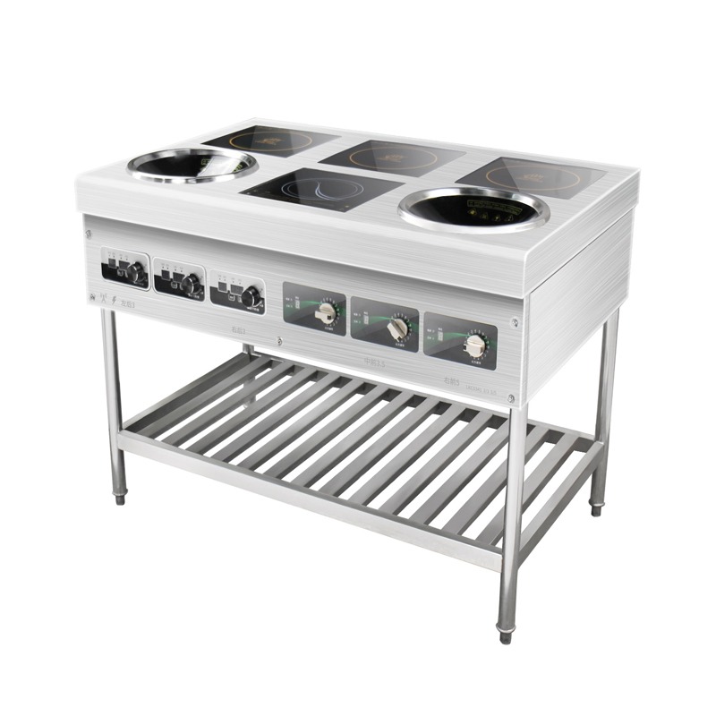 Upright Commercial Induction Wok Hob with Electric Cooker